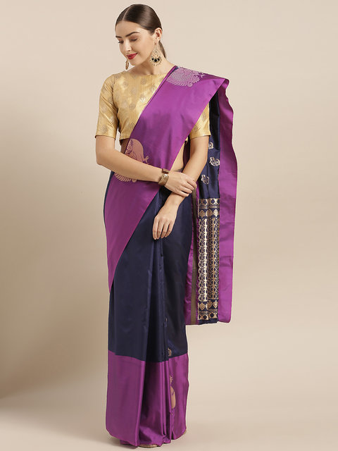 Buy Pihu purple Kanjeevaram saree at Rs. 1250 online from Fab Funda silk  sarees : vas-25