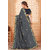 Granthva Fab Designer Grey Silk Embroidered Saree with Blouse Piece