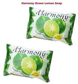 Harmony Green Lemon Soap For Nourishment And Radiance Skin  (2 x 75 g)