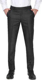 Mustin Men's Slim Fit Formal Trousers (Black)