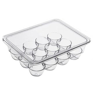 H'ENT Unbreakable Acrylic 12 Egg box Trays for Refrigerator with Lid