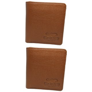                       Gargi Men Tan Artificial Leather Wallet ( Set of 2 )                                              