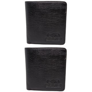                       Gargi Men Black Artificial Leather Wallet ( Set of 2) offer                                              