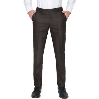 Shop WES Formals Black Checks Ultra SlimFit Trousers Online  Westside