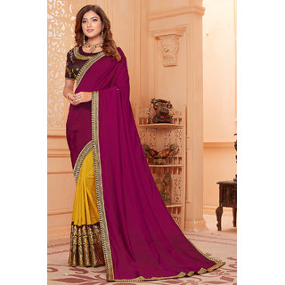                       Hirvanti Fashion Designer Multicolor Silk Embroidered Saree with Blouse Piece                                              