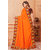 Hirvanti Fashion Designer Orange Silk Embroidered Saree with Blouse Piece