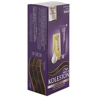 Wella Koleston Hair Color for All Hair Types, 304/0 Medium Brown, 50ml