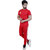 Trendyz Poly cotton Red Striped Tracksuit