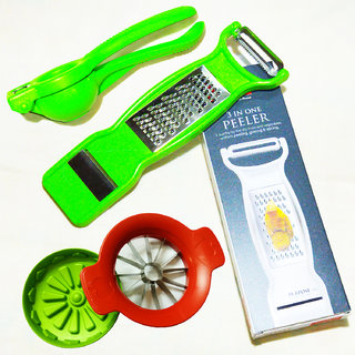                       3 piece Combo pack of Apple Cutter with Lemon Squeezer and 3 in 1 Piller                                              