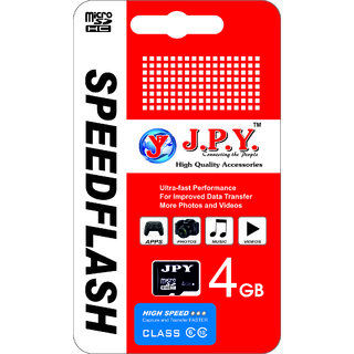 JPY High Speed Class 10X Micro SD Card 4GB (Black) Limited Time Offer Pack of 1