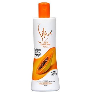                       Silka Papaya whitening Lotion Dermatologist Tested Body Lotion SPF 6 ( 200 mL )                                              