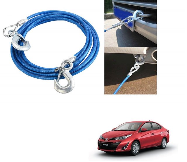 Buy Auto Addict Car Towing Rope Heavy Duty Car Emergency Tow Cable 5 Ton 10  mm For Toyota Yaris Online @ ₹669 from ShopClues