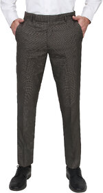 Mustin Men's Slim Fit Formal Trousers (Brown)