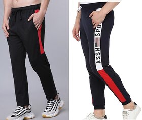 Ruggstar branded Dry-fit trackpant for men(Black Red New+Navy ASSN)