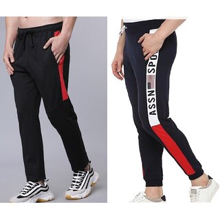 Ruggstar branded Dry-fit trackpant for men(Black Red New+Navy ASSN)