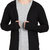 MEN'S COTTON BLACK THUMBHOLE HOODED SHRUG
