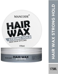 Mancode Hair Wax Strong Hold for Shining and Conditioning Hair, Hair Styling Gel Wax, Twisting  Smooth Edges, 175ml Wax