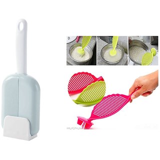 Rice Spoon with Holder and Rice Washing Strainers