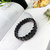 Shubhanjali Black Obsedian Stone Elastic Crystal 13mm Oval Shape Bracelet For Men  Women(Black,Standard)