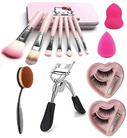 Swipa 7pcs brush,blending brush,eyelashes, lashes curler,2pcs puff-SDL210116