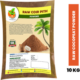 UNIGROW RAW COCOPEAT (COIRPITH)  POWDER ( 10 kg Pack ). Fertilizer, natural coconut husk, used in potting mix soil