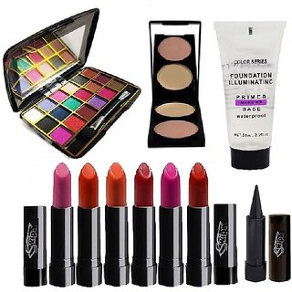                       Swipa 18 mini eyeshadow,2in1 compact,primer,6pcs lipstick,kajal-sdl210118                                              