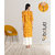 Fabclub Women Rayon Printed Stright Kurti (Mustard Yellow)