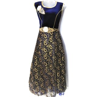                       Chic Designs Navy Long Anarkali Gown for women                                              