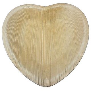 Agri Club Areca Leaves 5 Inches Heart Shape Disposal Plates( Pack of 25)