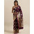 Meia Burgundy & Gold-Colored Silk Blend Woven Design Banarasi Saree