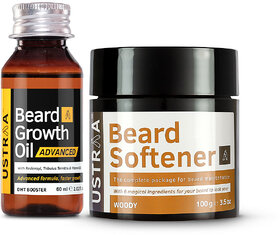 Ustraa Beard Growth Oil Advanced 60 ml and Beard Softener 100 g