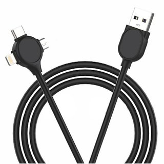 S4 Seller Hub 3-in-1 Multi-Functional Charging Cable for Android, iOS and Type C Devices (1.2m) (Black, New Design)