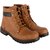 Goosebird Men's Tan Lace-up Synthetic Leather Ankle Boots