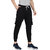ROARERS Black Solid Cotton Joggers Full (Elasticated and Drawstring)