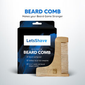 LetsShave Neem Wood Beard Comb - 100 Neem Wood Comb