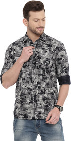 Seta Men's Navy Printed Slim Fit Shirts
