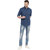 Seta Men's Blue Printed Slim Fit Shirts