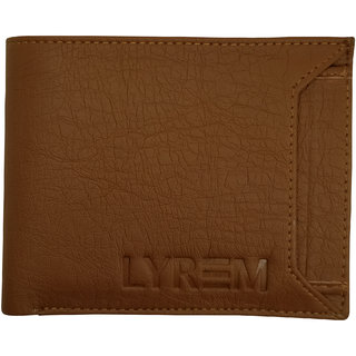                       LYREM mens tan artificial leather wallet 201                                              