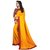 Yellow printed georgette saree with blouse