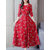 Raabta Fashion Red 25 Flower Print Crepe Maxi Dress