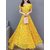 Raabta Yellow Geoergette 0106 Flower Print Long Dress