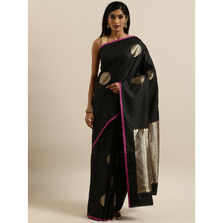 Meia Mustard Yellow & Gold-Colored Silk Blend Woven Design Banarasi Saree Meia Mustard Yellow & Gold-Colored Silk Blend Woven Design Banarasi Saree