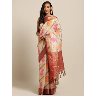 Meia Orange Silk Blend Woven Design Kanjeevaram Saree Meia Orange Silk Blend Woven Design Kanjeevaram Saree