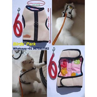 Cat Halter Escape-Proof with Nylon Lease Size 18 No((Neck Size 30-36 cm circumferences). PLS Check Size BE'FORE Buying