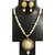 Gold Plated Pearl Beads Jewellery Necklace Pendant Set with Earrings and Sun Design for Girls and Women
