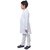 Kids White Cotton Kurta Pyjama with gulal
