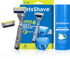 LetsShave Pro 6 Plus Razor Trial Kit for Men