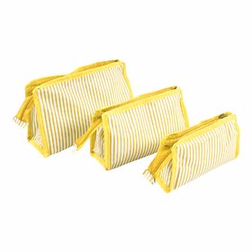 Rv Marketing 3-Set Travel Makeup Pouch Toiletry Cosmetic Shaving Kit Bag For Men and Women (Yellow)