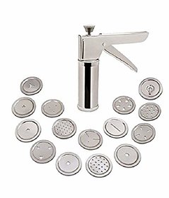 Right traders tainless Steel Kitchen Press Sev Chakli/Murukku/Sancha Maker Machine Bhujiya Press with 15 Different Jalis