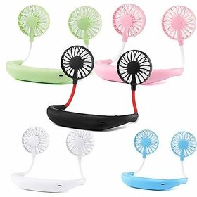Mini Hand Free Portable Neckband Fan USB Rechargeable Lazy Neck Hanging Fan Headphone Design Travelling Outdoor